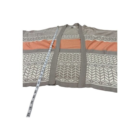 Say What Juniors L Aztec Poncho Cardigan Sleeveless Creams Orange Chevron - Picture 5 of 5
